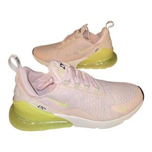 Nike Women's Pink and Green Air Max 270 Shoes